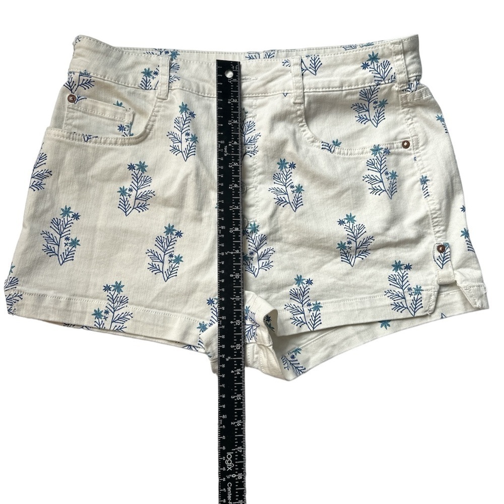 Anthropologie Pilcro Shorts White Blue Floral Ultra High Rise Women’s Size 32 - Picture 7 of 8